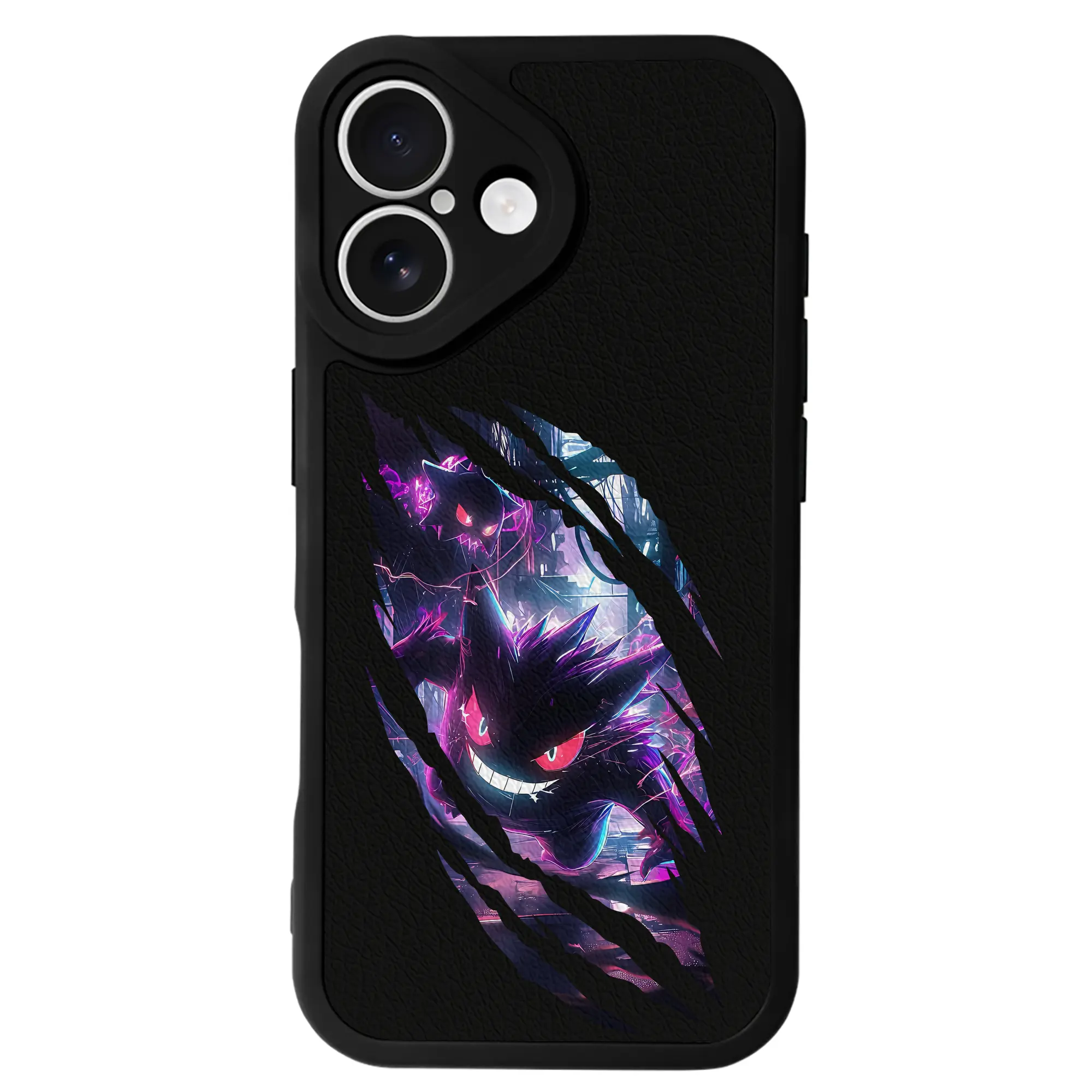 ポケモン グッズ,ゲンガー - IPhone 16シリーズ対応 ・ シリコンスマホケース ・ レザー調 ・ 高精度フィット ・ 耐衝撃 ・ ワイヤレス充電対応 ・ 精密カット